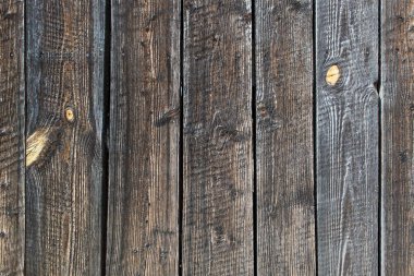 Retro tarzı arka plan. Rustik ahşap duvar, zaman tarafından oluşturulan doğal renk. Düğümler ve çiviler dokuyu süsler