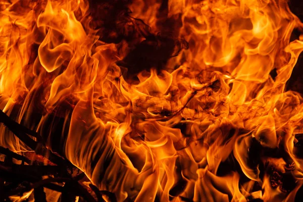 En llamas. Temas de fuego, desastres y eventos extremos. Fondo con espacio de copia — Foto de Stock