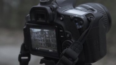 Dslr kamera Pripyat bir çekim yapar, Çernobil bölgesi.