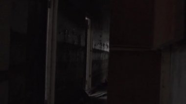 Mistik eski bina kapalı. Çernobil nükleer felaketi.