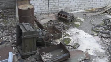 Çernobil nükleer felaket merkez üssü endüstriyel çöp