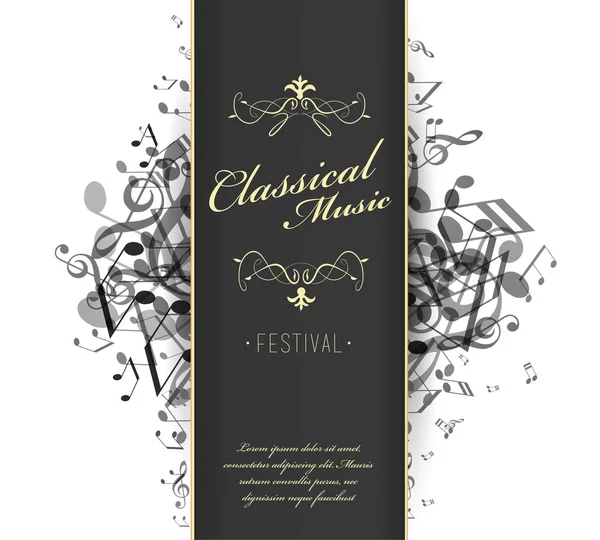 Πρότυπο Αφίσα Διαφήμιση Φεστιβάλ Κλασικής Μουσικής Μελωδίες — Διανυσματικό Αρχείο