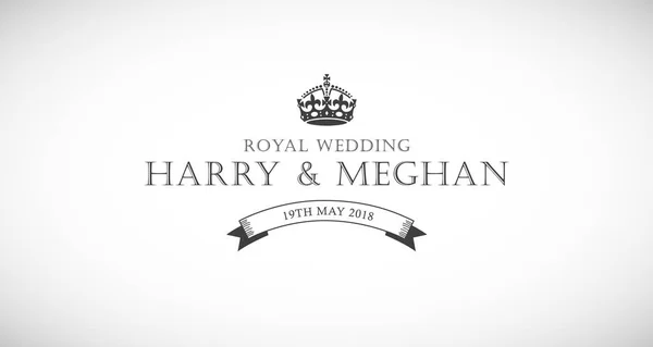 Harry Meghan Cartão Casamento Real — Vetor de Stock