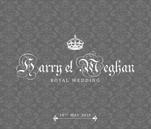 Harry Meghan Royal Wedding Card — Stock Vector