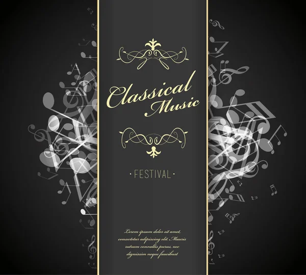 Πρότυπο Αφίσα Διαφήμιση Φεστιβάλ Κλασικής Μουσικής Μελωδίες — Διανυσματικό Αρχείο