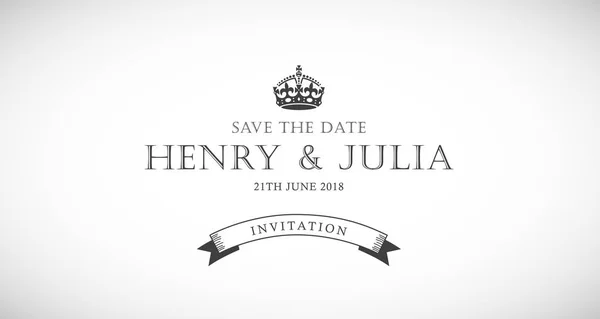 Royal Wedding Card Template Place Your Names Date — Stock Vector