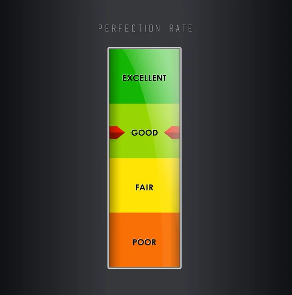 Perfection Rate Measure Illustration Template Dark Version — Stock Vector