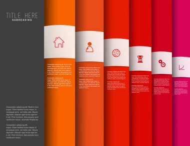 Infographic renkli kilometre taşları satırı vektör şablonu simgeleri ile zaman.