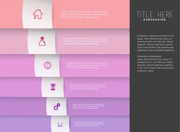 Infographie Étapes Colorées Modèle Vectoriel Ligne Temps Avec Des Icônes — Image vectorielle