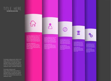Infographic renkli kilometre taşları satırı vektör şablonu simgeleri ile zaman.