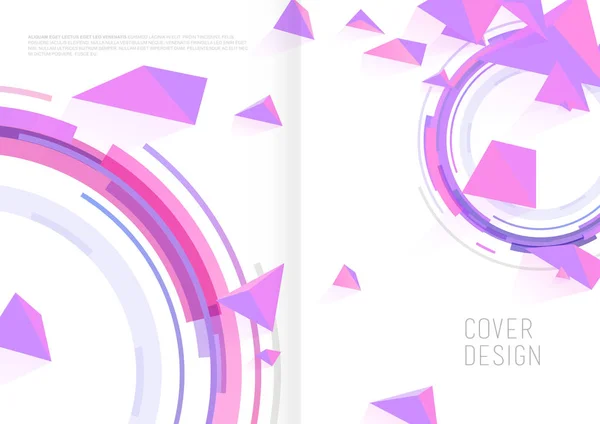 Modelo Design Capa Livro Com Objetos Poligonais Abstratos — Vetor de Stock