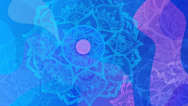 Fondo Flores Color Abstracto Con Círculos Mandala — Archivo Imágenes Vectoriales