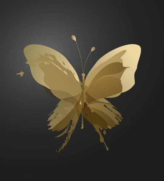 スプラッシュと色付きのオブジェクトから作成されたカラフルな蝶 — ストックベクタ