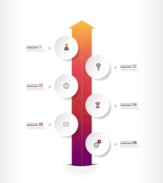 Infographic Colorful Milestones Time Line Vector Template Icons — Stock Vector