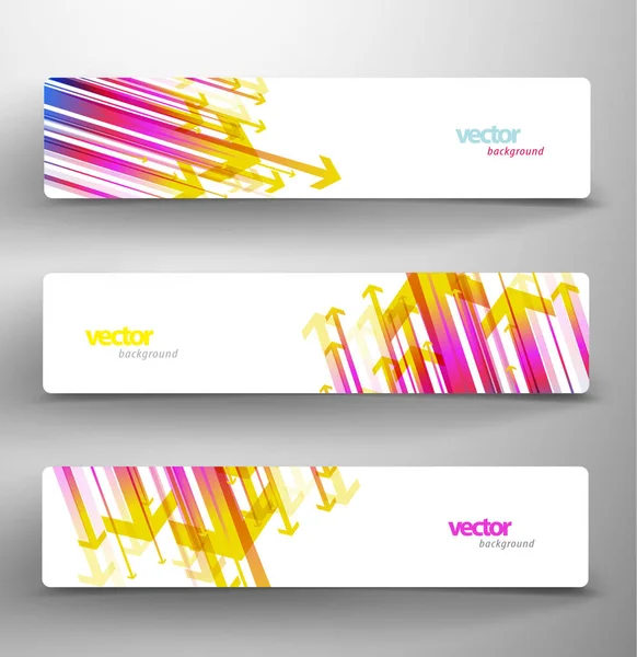 Tre Astratte Frecce Colorate Sfondo Banner — Vettoriale Stock