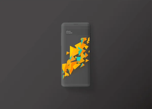 Velmi Podrobné Smartphone Vektorové Ilustrace Šablona Abstraktní Oranžová Žlutá Tyrkysový — Stockový vektor