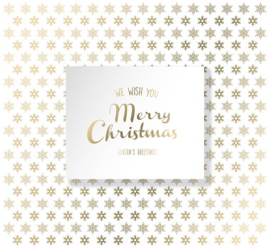 Noel ışık vektör arka plan illüstrasyon kar taneleri ve altın Merry Christmas metin