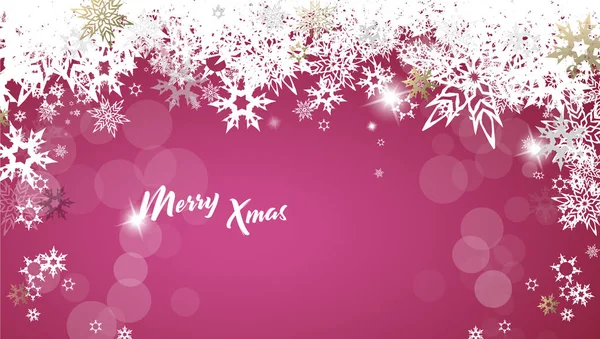 Різдво Рожевий Вектор Фон Ілюстрації Сніжинки Білий Текст Різдвом Христовим — стоковий вектор