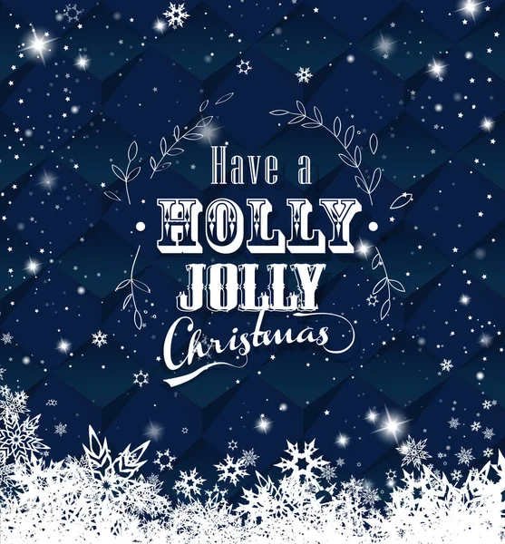 Різдво Темно Синій Вектор Фон Ілюстрації Сніжинки Білий Текст Різдвом — стоковий вектор