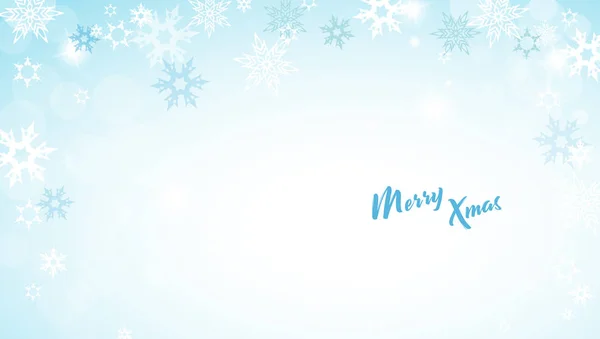Weihnachten Blauer Vektor Hintergrund Illustration Mit Schneeflocken Und Frohe Weihnachten — Stockvektor