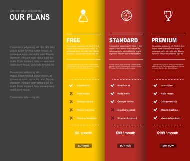 Çizim arka planı için hizmet veya ürün fiyat karşılaştırma.