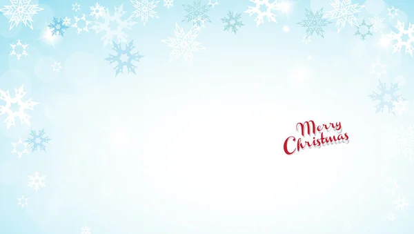 Рождественская Синяя Векторная Иллюстрация Снежинками Текстом Рождество — стоковый вектор