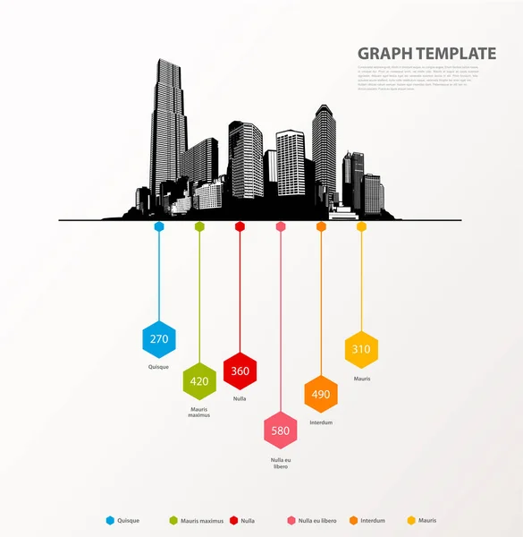 Infographic Illustratie Vector Achtergrond Kleurrijke Grafiek Met Zeshoeken Figuren Binnen — Stockvector