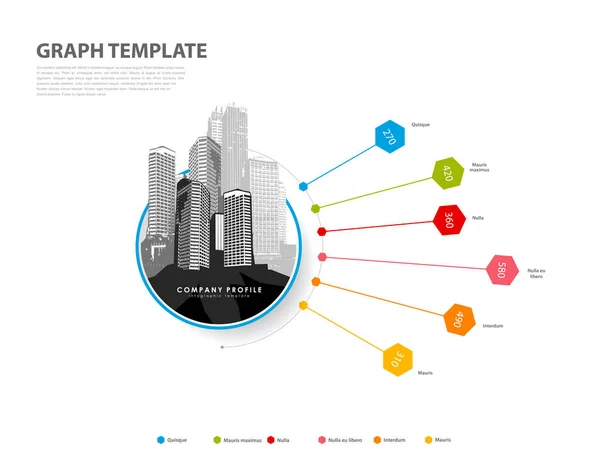 Infographic Illüstrasyon Vektör Arka Plan Renkli Altıgenler Grafiği Içinde Rakamlar — Stok Vektör