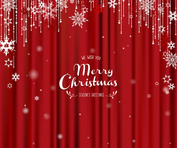 Noel Altın Vektör Arka Plan Illüstrasyon Kar Taneleri Merry Christmas — Stok Vektör