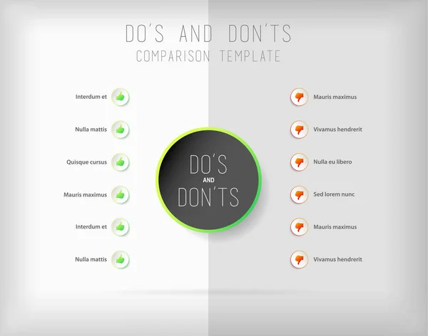 Don Comparison Vector Template — Stock Vector