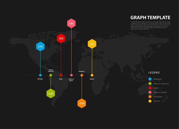 Infographie Illustration Vectorielle Fond Graphique Coloré Avec Hexagones Figures Intérieur — Image vectorielle