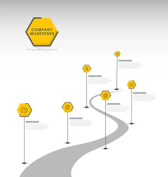 信息图表启动里程碑时间轴矢量模板 — 图库矢量图片