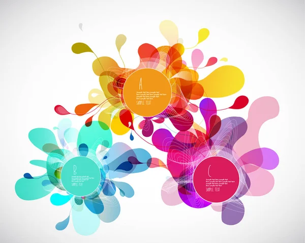 Abstraktní barevné květinové pozadí s kruhy. — Stockový vektor