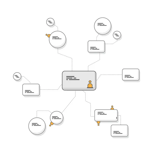 Mind Map Illustration Vektor Hintergrund mit Platz für Ihre Kommunikation — Stockvektor