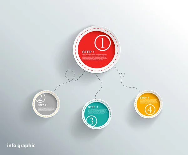 Infografía ilustración vector fondo con círculos de colores — Vector de stock