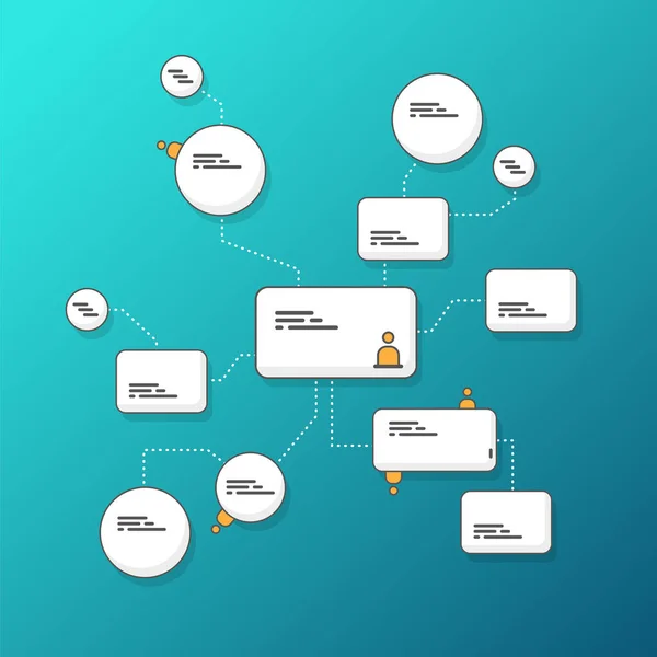 Mind map illustration vector background with place for your comm — Stock Vector