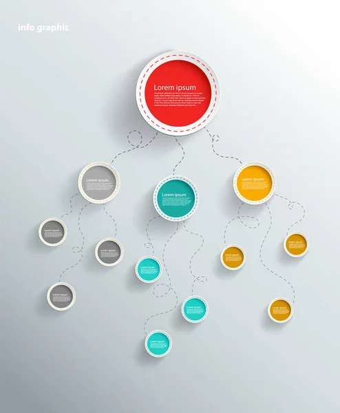Illustrazione infografica sfondo vettoriale con cerchi colorati — Vettoriale Stock