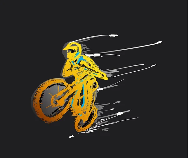 Jumping MBT biker vector illustration. — Stock Vector