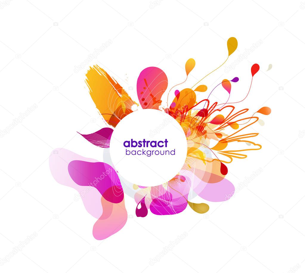 Abstract colored flower background with circles.