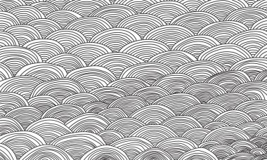 Siyah dalga deseninin soyut vektör çizimi.