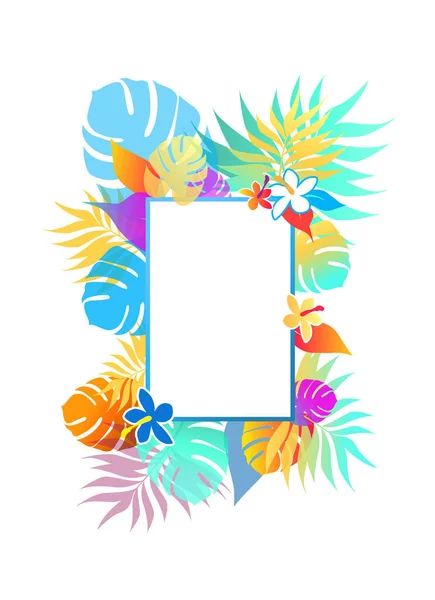 Tiempo de verano vector ilustración fondo con hojas de colores a — Vector de stock