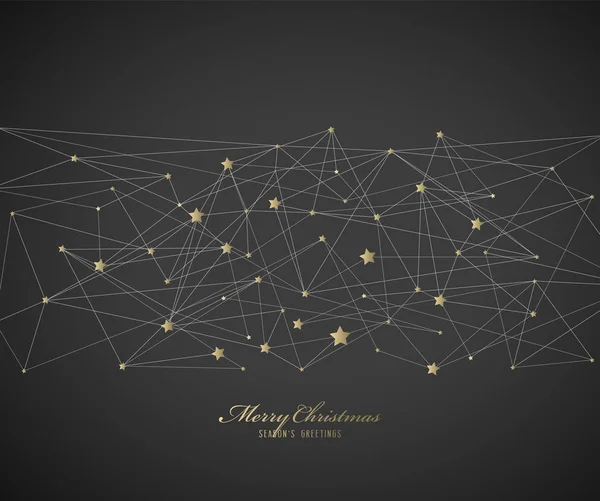 Abstracte achtergrond met Kerstster en Merry Christmas tekst — Stockvector