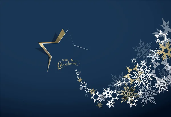 Abstrakt bakgrund med julstjärna och god jul text — Stock vektor
