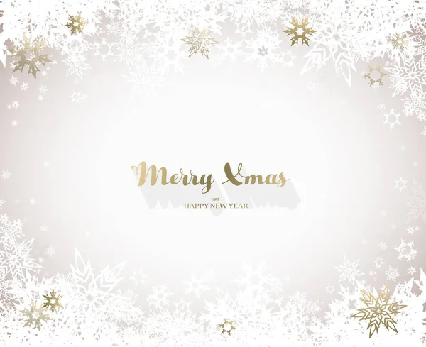 Merry Christmas vector illustration with many snowflakes on ligh — Stock Vector