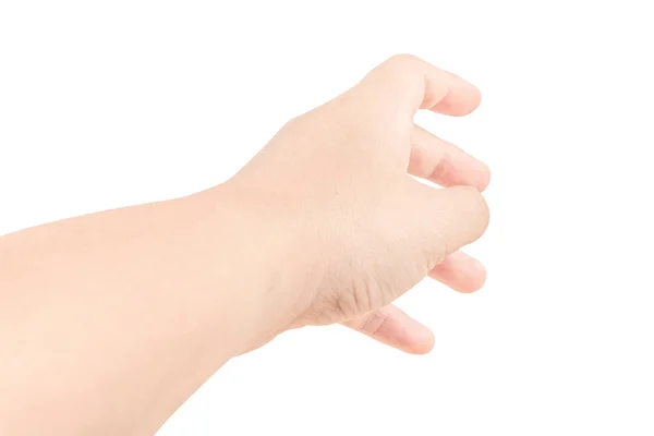 Закройте Руки Руки Белом Фоне Использоваться Изолированных Показать Свой Продукт — стоковое фото