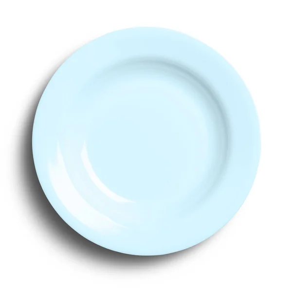 Empty Ceramic Plate Isolated White Background Clipping Path — Stock Photo, Image