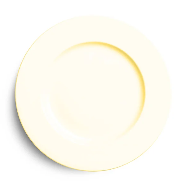 Empty Ceramic Plate Isolated White Background Clipping Path — Stock Photo, Image