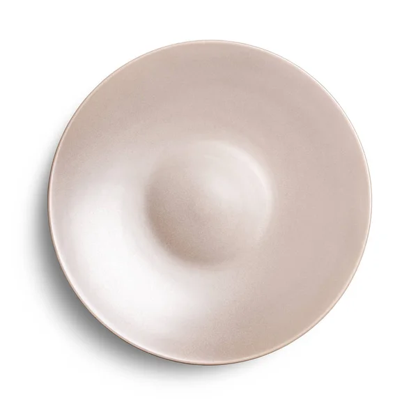 Leere Keramikplatte Isoliert Auf Weißem Hintergrund Mit Clipping Pfad — Stockfoto