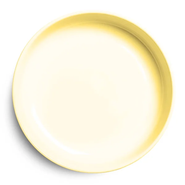 Empty Ceramic Plate Isolated White Background Top View — Stock Photo, Image