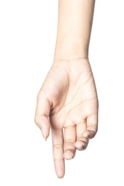 El açın ve yardım veya almak için hazır. Kırpma yolu ile beyaz arka plan üzerinde izole jest. Yardım için kurtuluş uzanmış eli.